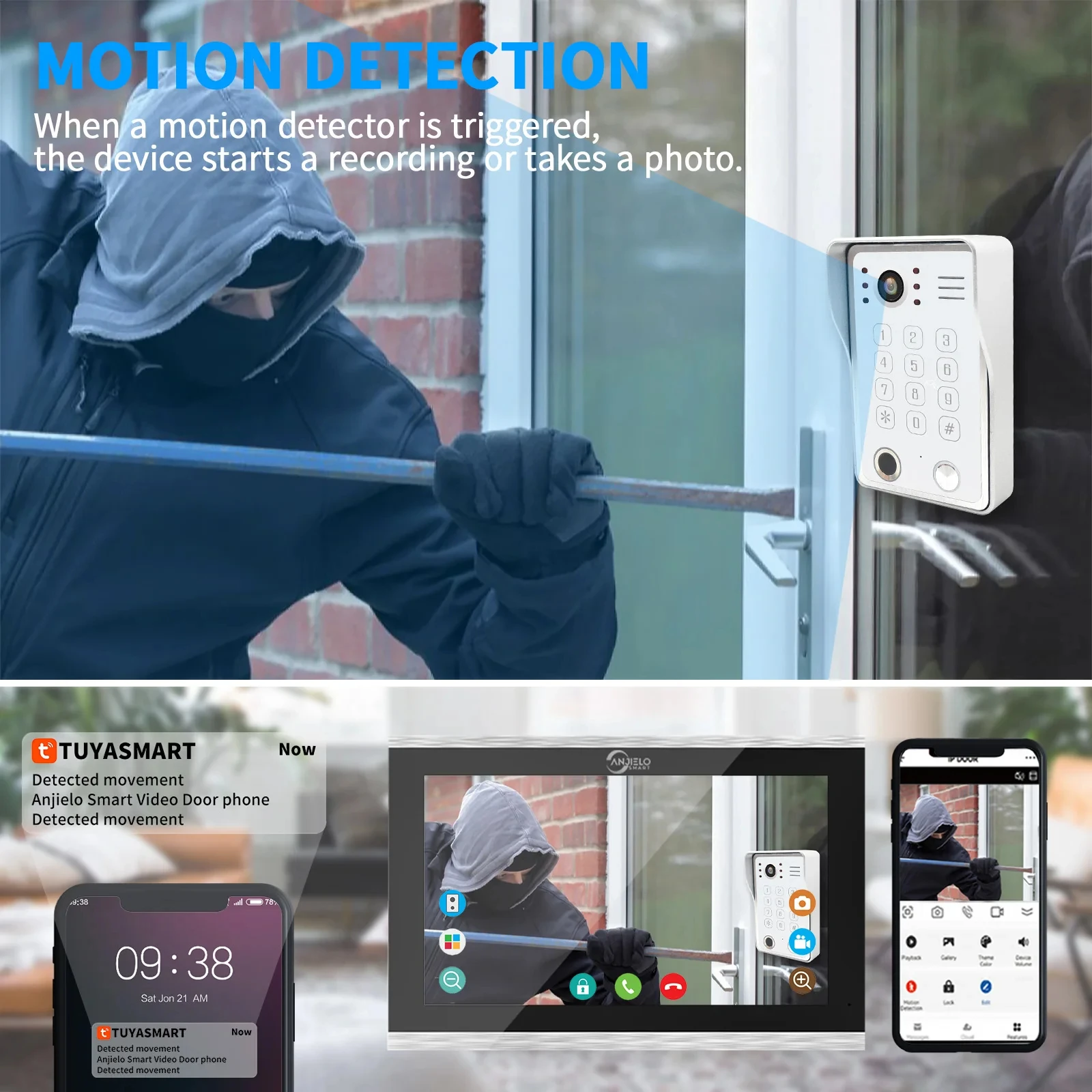 Fingerprint 5in1 Unlock Wifi Doorbell Video Intercom System For Home Doorphone Tuya Smart 1080P Touch Monitor Security Protect 4 Fingerprint 5in1 Unlock Wifi Doorbell Video Intercom System For Home Doorphone Tuya Smart 1080P Touch Monitor Security Protect 4
