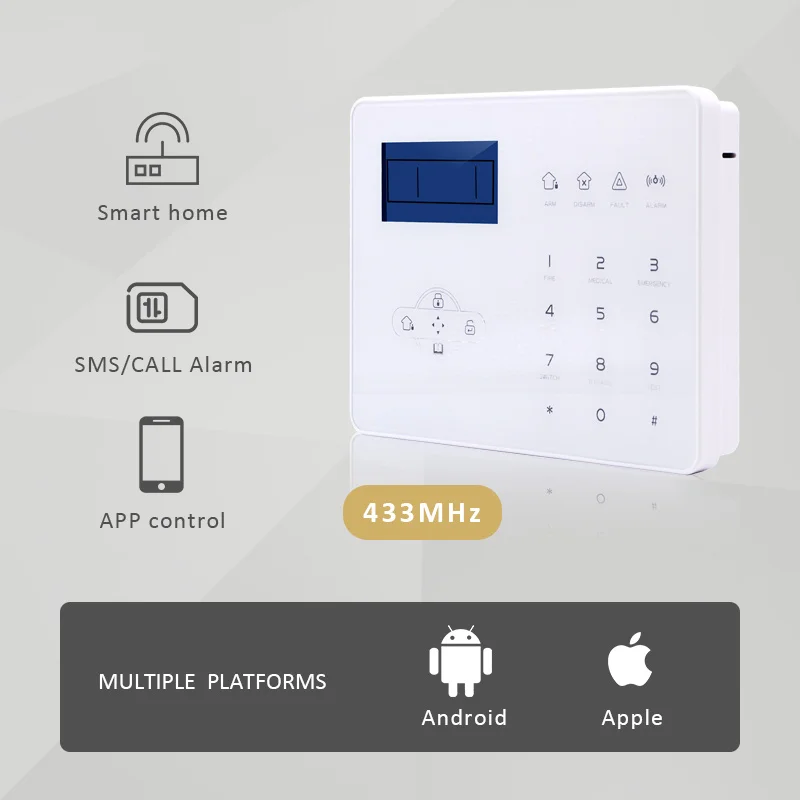 Wireless Focus Meian Burglar Alarm Host ST-IIIB GSM PSTN Network Touchscreen French English Voice 433MHz App Real Time Control 3 Wireless Focus Meian Burglar Alarm Host ST-IIIB GSM PSTN Network Touchscreen French English Voice 433MHz App Real Time Control 3