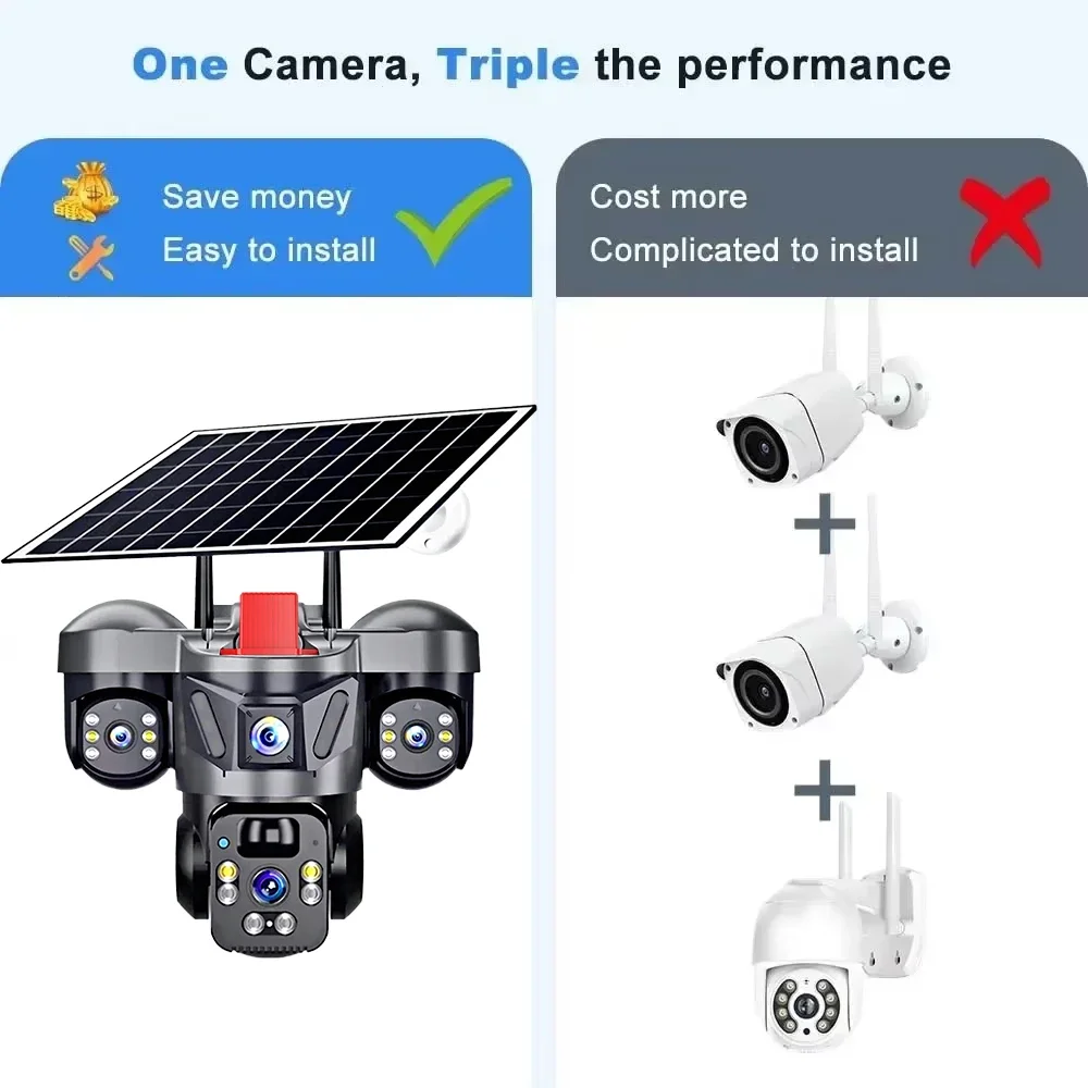 KERUI V380 Pro Outdoor PTZ 6MP WIFI 4G Solar Camera Home Security Triple Lens Camera Solar Panel CCTV Video Surveillance 3 KERUI V380 Pro Outdoor PTZ 6MP WIFI 4G Solar Camera Home Security Triple Lens Camera Solar Panel CCTV Video Surveillance 3