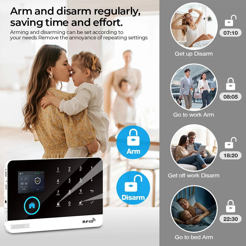 GauTone TUYA GSM Alarm System for Home Burglar Security 433MHz 2G WiFi Alarm Wireless Smart Home App Control PG103 6 GauTone TUYA GSM Alarm System for Home Burglar Security 433MHz 2G WiFi Alarm Wireless Smart Home App Control PG103 6