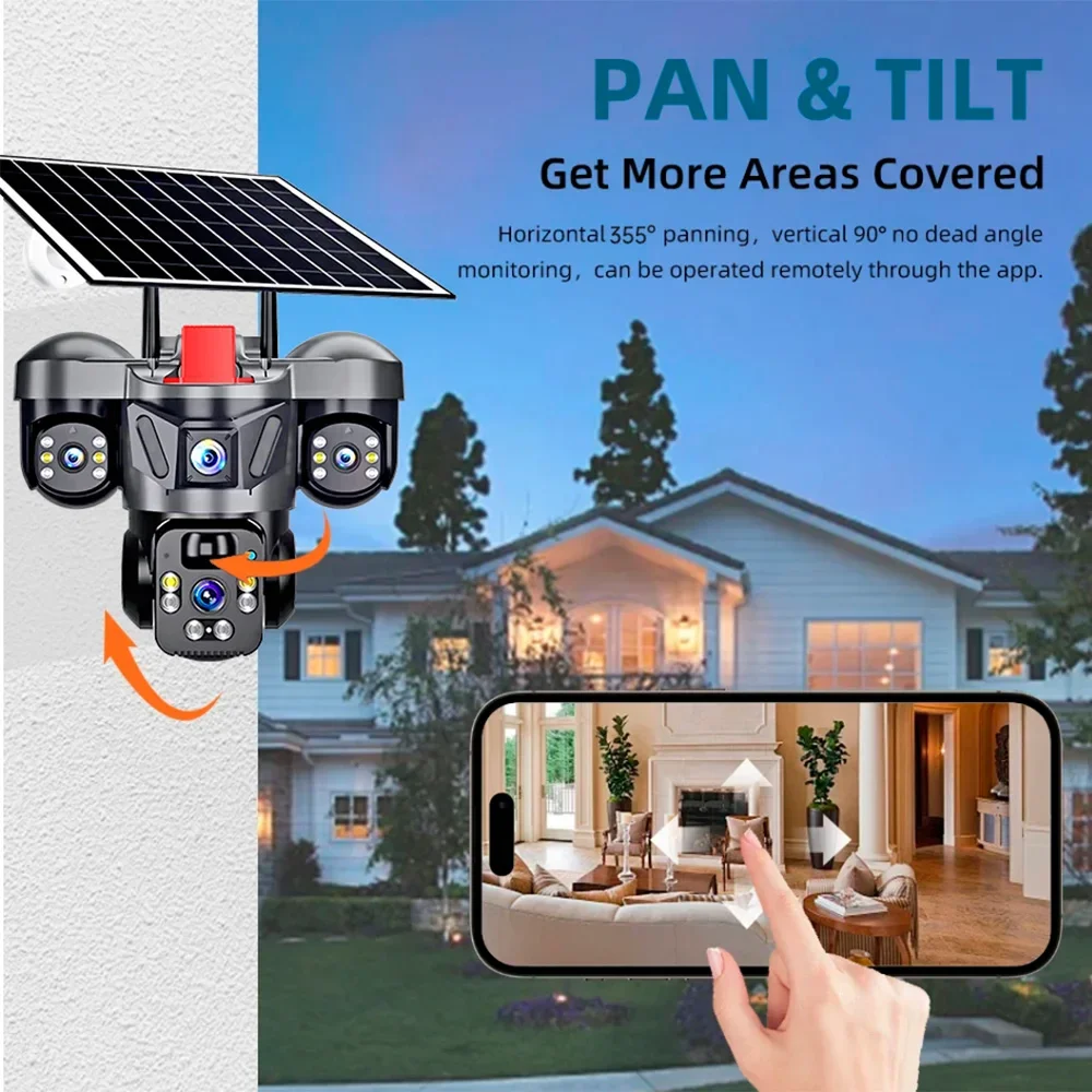 KERUI V380 Pro Outdoor PTZ 6MP WIFI 4G Solar Camera Home Security Triple Lens Camera Solar Panel CCTV Video Surveillance 5 KERUI V380 Pro Outdoor PTZ 6MP WIFI 4G Solar Camera Home Security Triple Lens Camera Solar Panel CCTV Video Surveillance 5