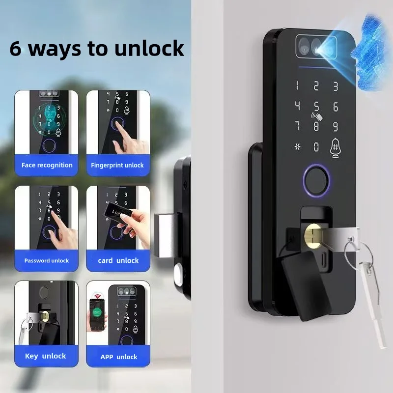 Fingerprint Lock 3D Face Recognition Tuya WiFI App Waterproof Outdoor Gate Passcode Rfid Card Keyless Electronic Smart Door Lock 2 Fingerprint Lock 3D Face Recognition Tuya WiFI App Waterproof Outdoor Gate Passcode Rfid Card Keyless Electronic Smart Door Lock 2