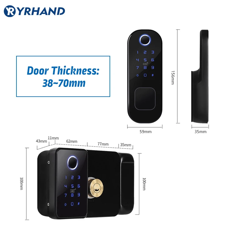 מנעול חכם כפול עמיד במים IP66 - טביעת אצבע ואפליקציה TTLock 4