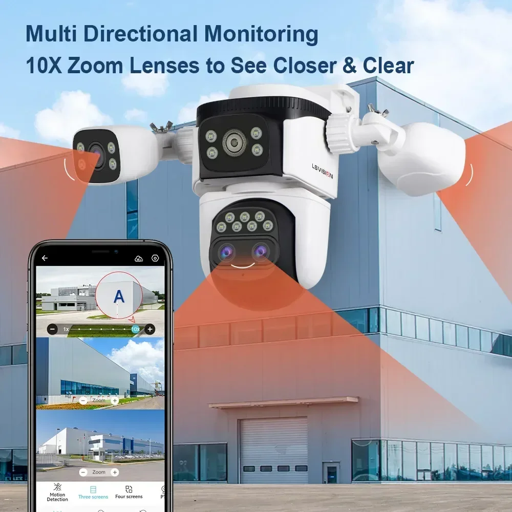LS VISION 35MP Three Screens WiFi Security Camera Outdoor PTZ 10X Optical Zoom Cameras Auto Tracking CCTV Camera surveillance 3 LS VISION 35MP Three Screens WiFi Security Camera Outdoor PTZ 10X Optical Zoom Cameras Auto Tracking CCTV Camera surveillance 3