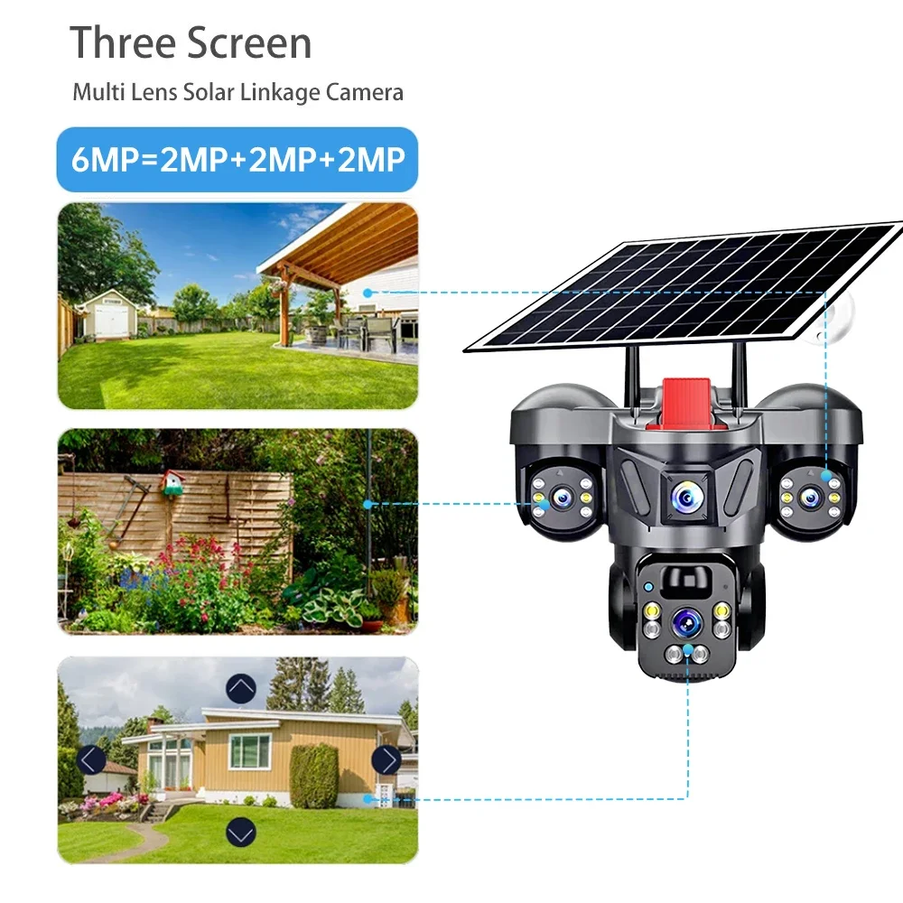 KERUI V380 Pro Outdoor PTZ 6MP WIFI 4G Solar Camera Home Security Triple Lens Camera Solar Panel CCTV Video Surveillance 2 KERUI V380 Pro Outdoor PTZ 6MP WIFI 4G Solar Camera Home Security Triple Lens Camera Solar Panel CCTV Video Surveillance 2