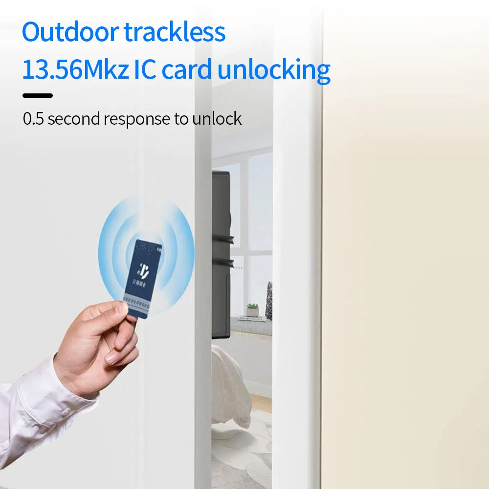 Smart Tuya App Bluetooth Indoor Invisible Lock for Wooden Door Electronic 13.56 IC Card Lock Support Gateway to Wifi 2