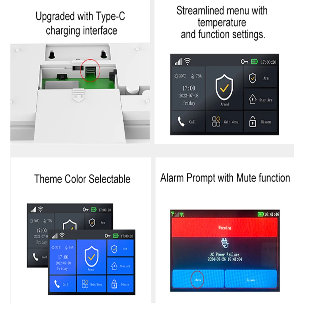 PGST new PG107 intelligent home 4G alarm system, 4.3-inch high-definition touch screen, Tuya, WIFI, GSM GPRS multiple communicat 4 PGST new PG107 intelligent home 4G alarm system, 4.3-inch high-definition touch screen, Tuya, WIFI, GSM GPRS multiple communicat 4