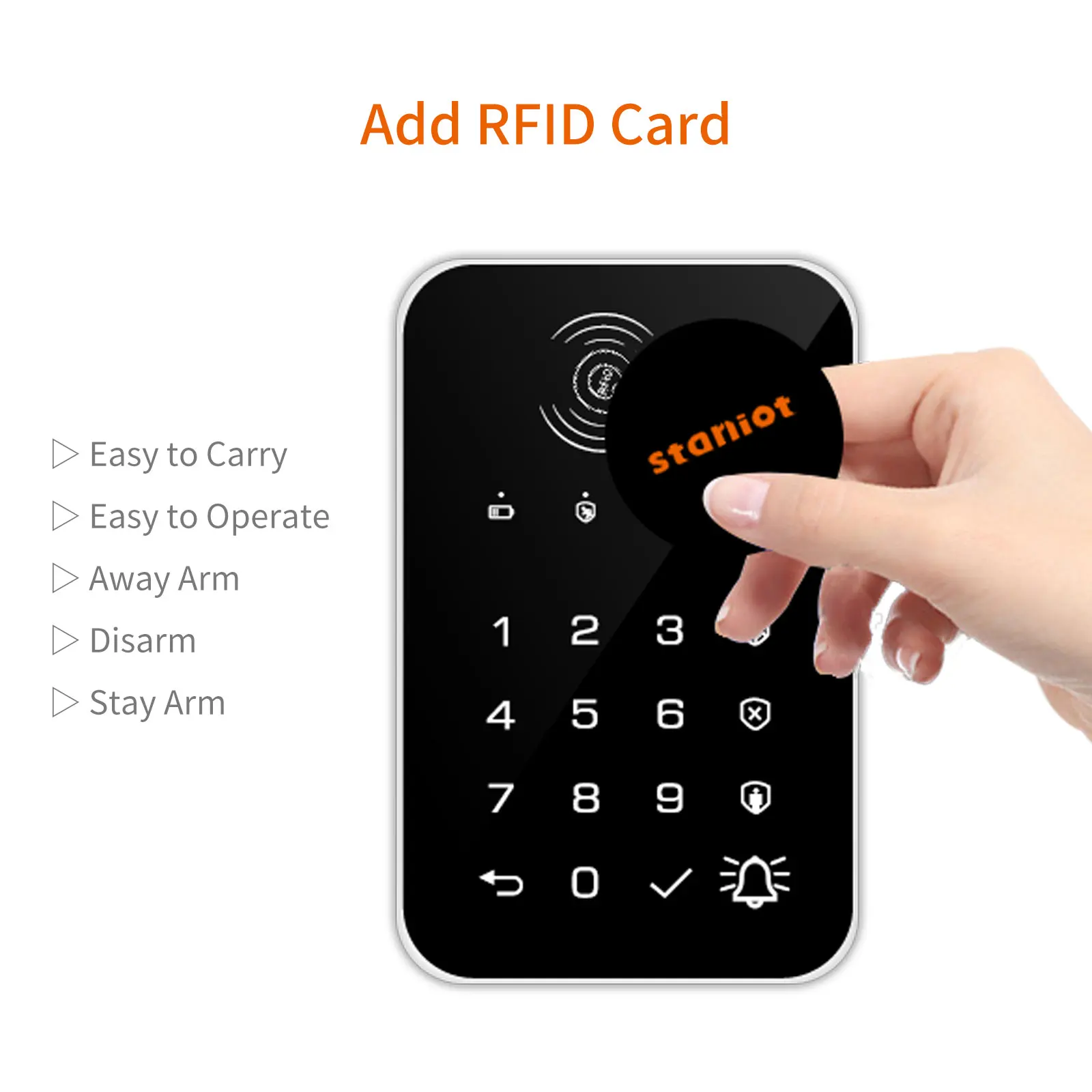 מקלדת אלחוטית חכמה 433MHz עם כרטיסי RFID - בקרת גישה מערכות אזעקה 3 מקלדת אלחוטית חכמה 433MHz עם כרטיסי RFID - בקרת גישה מערכות אזעקה 3