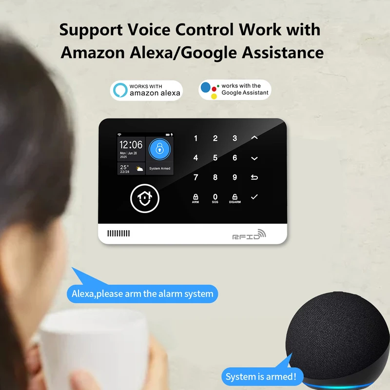 Tuya Smart WiFi GSM Home Security Alarm System - Touch Keyboard RFID APP Control Wireless Anti-Theft with Volume Adjustable 2 Tuya Smart WiFi GSM Home Security Alarm System - Touch Keyboard RFID APP Control Wireless Anti-Theft with Volume Adjustable 2