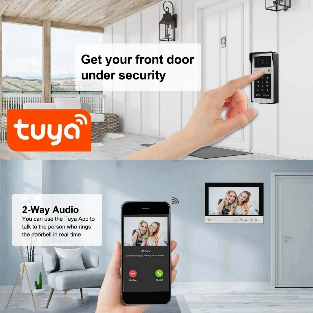 9 Inch Tuya WIFI Video Intercom System Doorbell Waterproof Outdoor Camera Wireless Doorphone with RFID Card Password Keyborad 2 9 Inch Tuya WIFI Video Intercom System Doorbell Waterproof Outdoor Camera Wireless Doorphone with RFID Card Password Keyborad 2