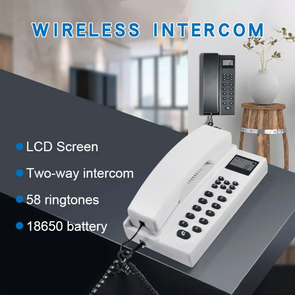 Wireless Interphone for Home Office Apartment Villa Walkie-talkie Wireless Intercom System Telephone 2.4GHz Intercom 2 Wireless Interphone for Home Office Apartment Villa Walkie-talkie Wireless Intercom System Telephone 2.4GHz Intercom 2