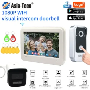 Tuya 7 Inch Video Intercom System Doorphone Touch Screen Monitor with Access Control Video Doorbell 1080P APP IC NFC Card Swipe Tuya 7 Inch Video Intercom System Doorphone Touch Screen Monitor with Access Control Video Doorbell 1080P APP IC NFC Card Swipe