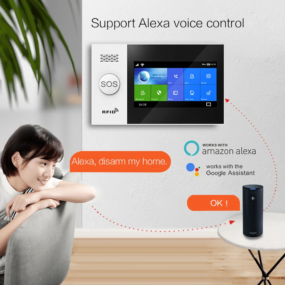 WiFi Home Alarm System GSM Tuya Smart Home Security Alarm Kit with Siren PIR Motion Sensor Remote Controls Window Door Sensor 2