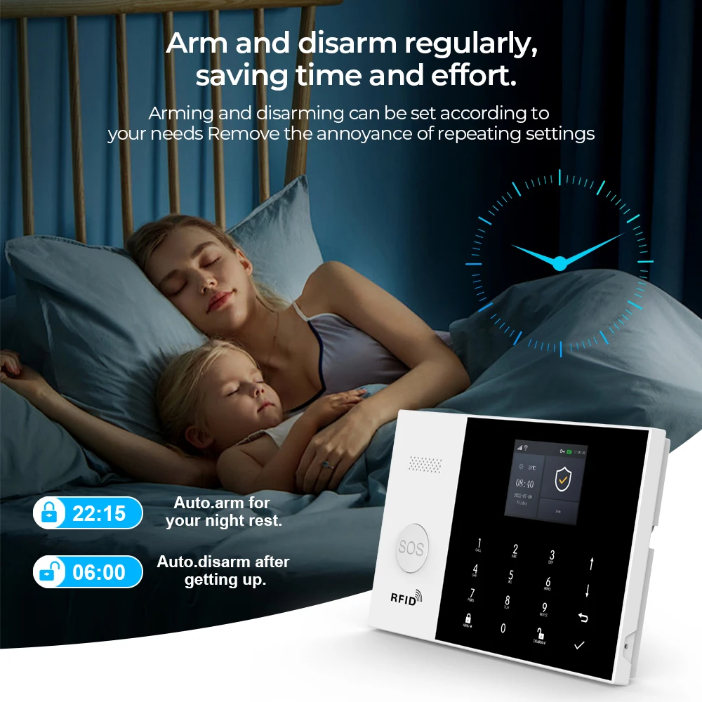 WIFI GSM Alarm System Tuya Smart Life APP Home Smart Security Protection Wireless Security Alarm House System with ALexa 4