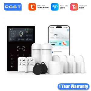 PGST WiFi 2G GSM Home Alarm System Tuya Security Protection Alarm Security System Kit Smart Life Automation Motion Door Sensor PGST WiFi 2G GSM Home Alarm System Tuya Security Protection Alarm Security System Kit Smart Life Automation Motion Door Sensor