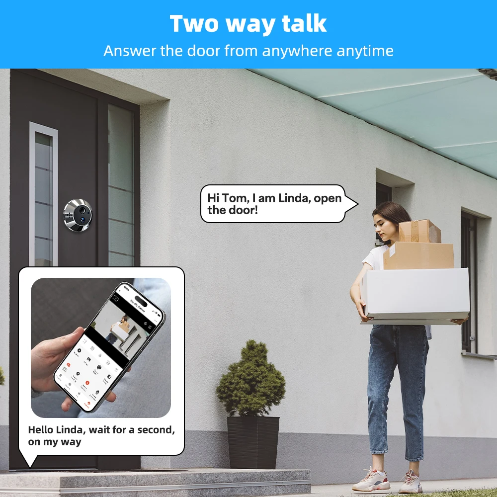 MINI Two Way Audio 3MP Tuya Smart WiFi Digital Door Eye Peephole Viewer No Red Night Exposure Night Vision PIR Camera Wide View 2 MINI Two Way Audio 3MP Tuya Smart WiFi Digital Door Eye Peephole Viewer No Red Night Exposure Night Vision PIR Camera Wide View 2
