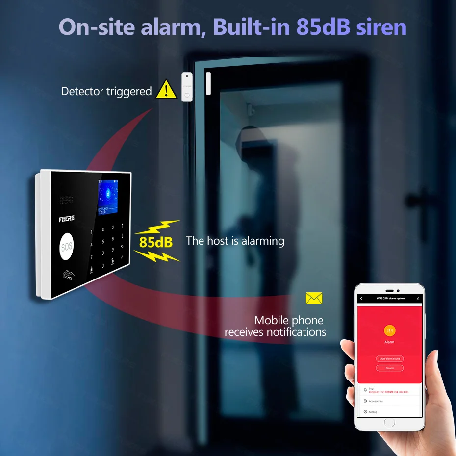 FUERS WIFI GSM Alarm System Wireless Home Burglar Security Alarm System Tuya APP Control Siren Motion Detector PIR Smoke Sensor 2 FUERS WIFI GSM Alarm System Wireless Home Burglar Security Alarm System Tuya APP Control Siren Motion Detector PIR Smoke Sensor 2
