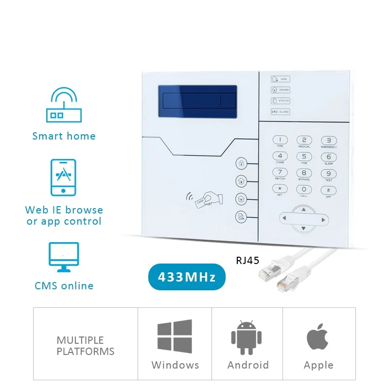 Focus ST-VGT Wireless TCP IP GSM Alarm Kit For Home Security System French/English PIR Motion Sensor Door Sensor for Smart Life Focus ST-VGT Wireless TCP IP GSM Alarm Kit For Home Security System French/English PIR Motion Sensor Door Sensor for Smart Life