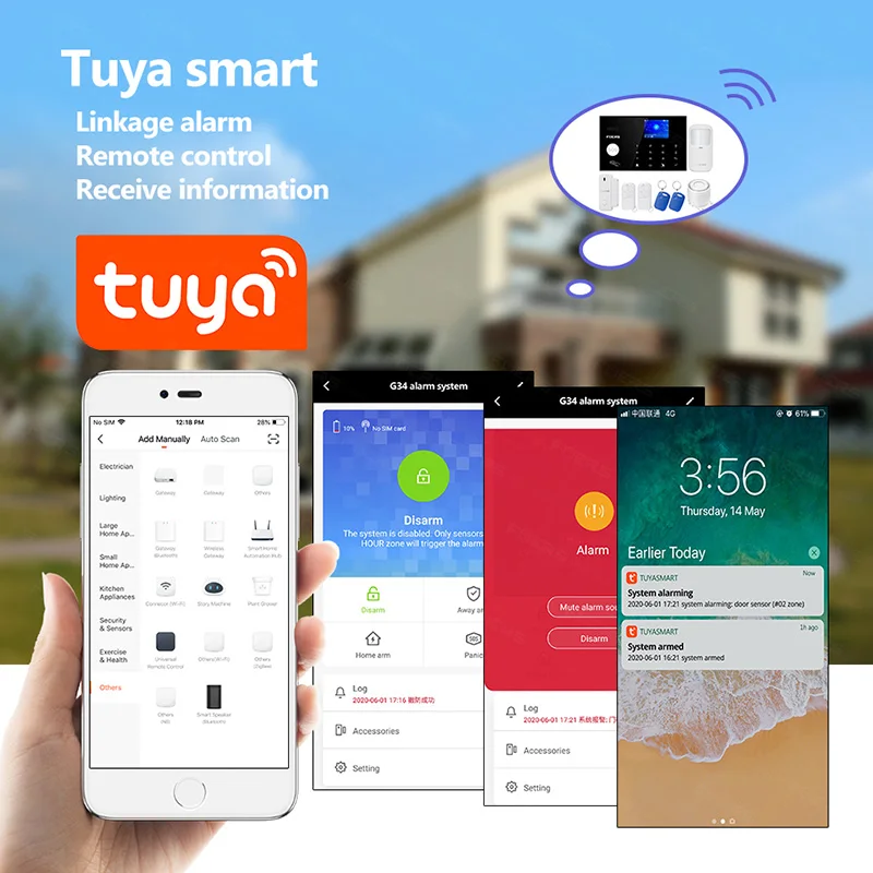 FUERS WIFI GSM Alarm System Wireless Home Burglar Security Alarm System Tuya APP Control Siren Motion Detector PIR Smoke Sensor 6 FUERS WIFI GSM Alarm System Wireless Home Burglar Security Alarm System Tuya APP Control Siren Motion Detector PIR Smoke Sensor 6