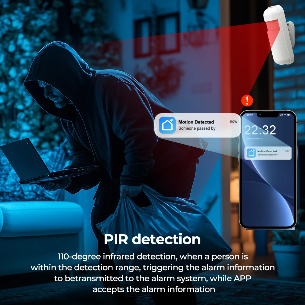 GauTone TUYA GSM Alarm System for Home Burglar Security 433MHz 2G WiFi Alarm Wireless Smart Home App Control PG103 5 GauTone TUYA GSM Alarm System for Home Burglar Security 433MHz 2G WiFi Alarm Wireless Smart Home App Control PG103 5