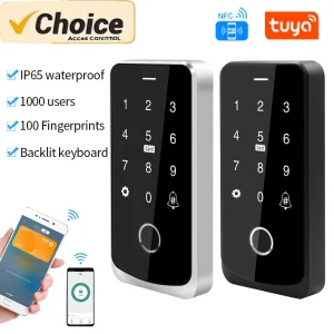 Tuya Smart NFC Bluetooth Biometric Fingerprint Access Control Keypad IP65 13.56MHz RFID Backlit For Touch Commercial Door System Tuya Smart NFC Bluetooth Biometric Fingerprint Access Control Keypad IP65 13.56MHz RFID Backlit For Touch Commercial Door System