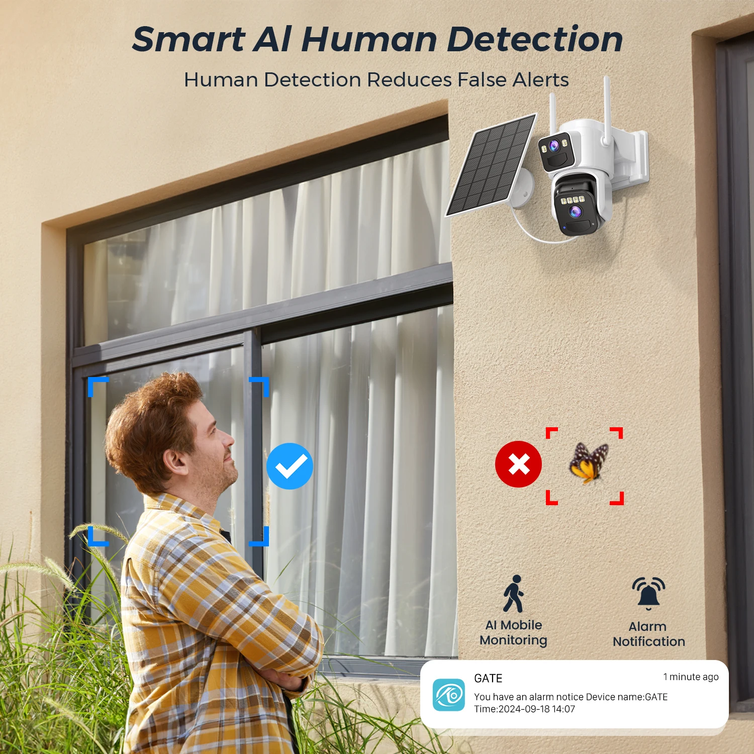 8MP Dual Lens Solar WIFI Security Cameras With Solar Panels Color Night Vision PIR Motion Detection Ourdoor IP Camera O-KAM App 4