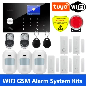 Wifi GSM Smart Home Alarm System Kits Tuya 433MHz Wireless Security Home Alarm Smart Life App Control PIR Motion Sensor Wifi GSM Smart Home Alarm System Kits Tuya 433MHz Wireless Security Home Alarm Smart Life App Control PIR Motion Sensor