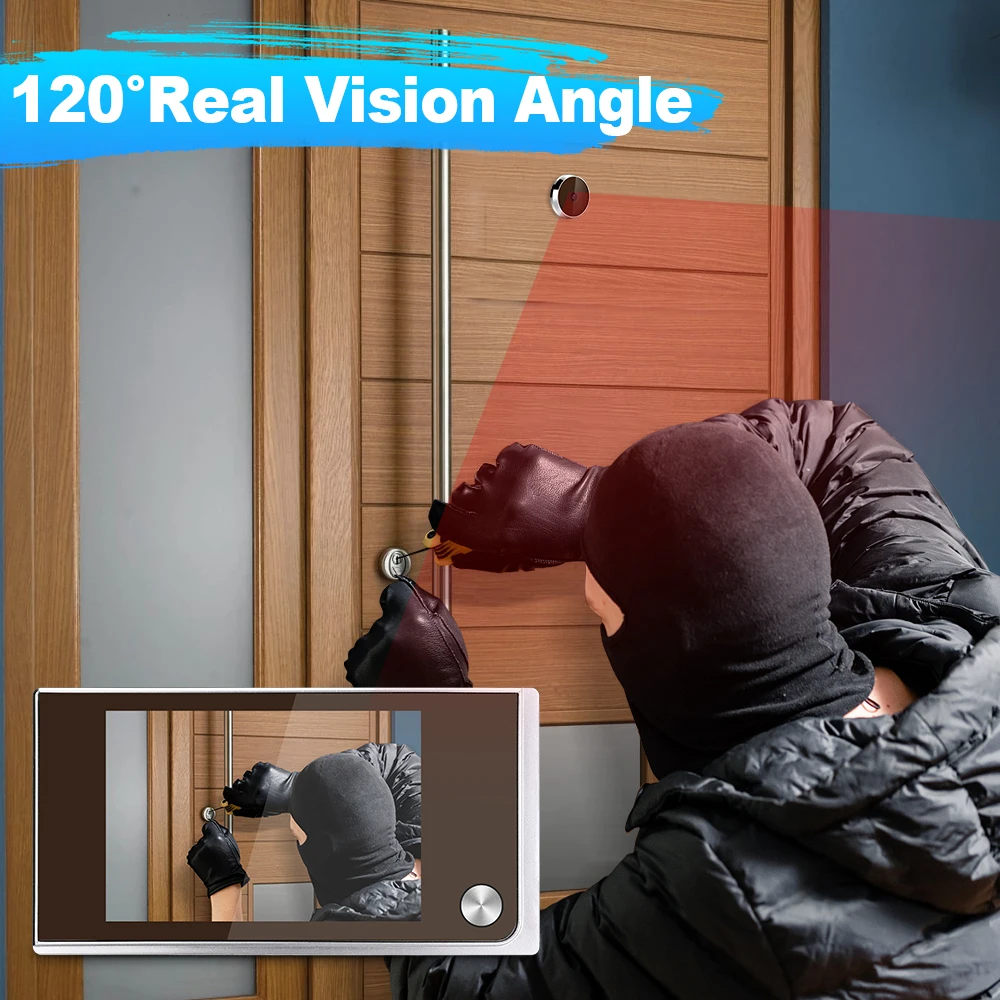 Awapow 3.5 Inch Doorbell Peephole Viewer Digital Door Camera 120° LCD 2 Million HD Pixels Cat Eye Door Bell Outdoor Monitor 2 Awapow 3.5 Inch Doorbell Peephole Viewer Digital Door Camera 120° LCD 2 Million HD Pixels Cat Eye Door Bell Outdoor Monitor 2
