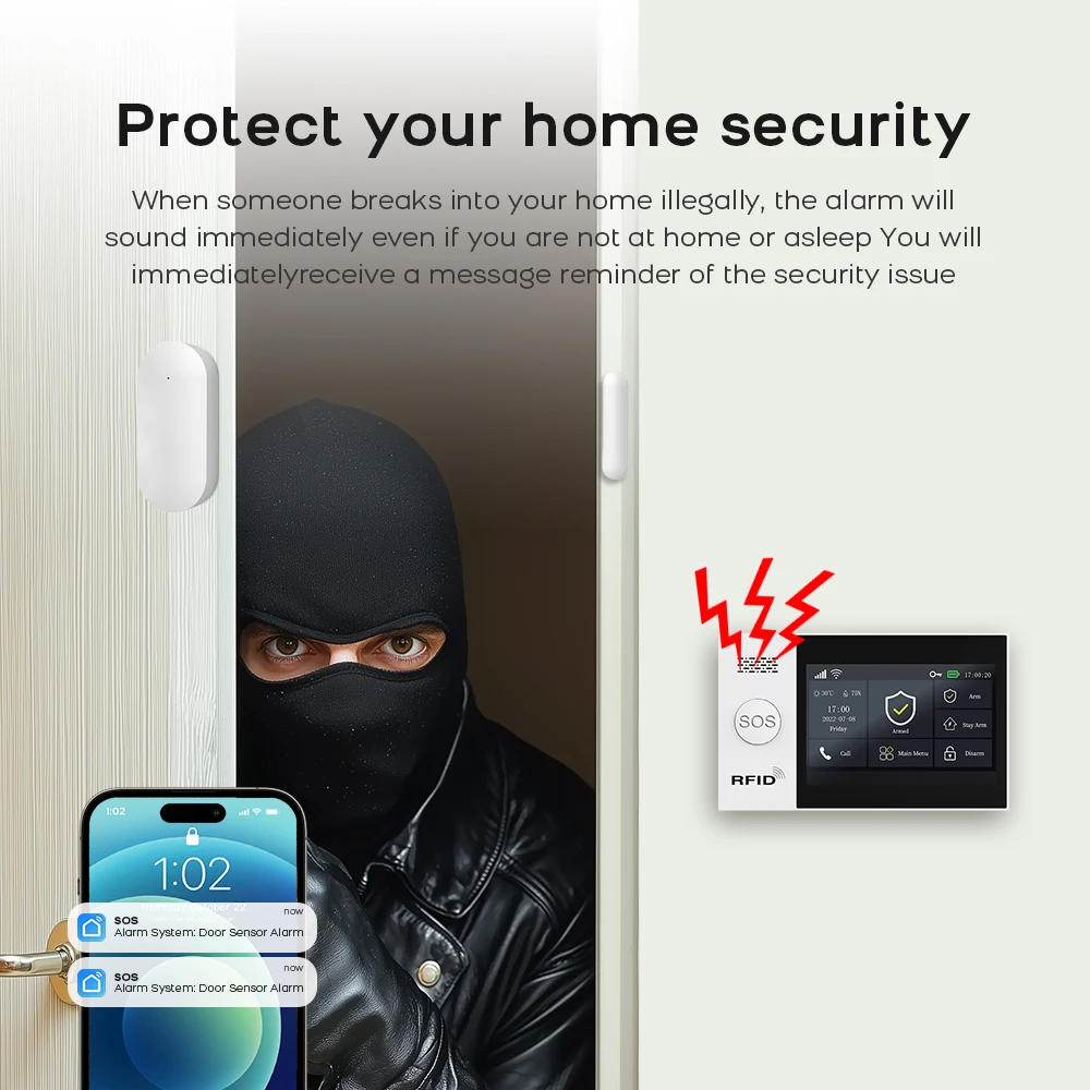 Tuya Smart Life APP Compatible Wireless GSM Alarm System WiFi Burglar Detection Real-Time Alerts for Home Garage Office Shop 5 Tuya Smart Life APP Compatible Wireless GSM Alarm System WiFi Burglar Detection Real-Time Alerts for Home Garage Office Shop 5