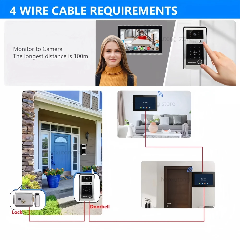 10 Inch Tuya Smart Wifi Video APartment Intercom System 1080P Wireless Doorbell Camera Rfid Unlock Door Entry Intercom Doorman 3 10 Inch Tuya Smart Wifi Video APartment Intercom System 1080P Wireless Doorbell Camera Rfid Unlock Door Entry Intercom Doorman 3