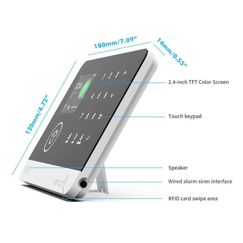 Tuya Smart WiFi GSM Home Security Alarm System - Touch Keyboard RFID APP Control Wireless Anti-Theft with Volume Adjustable 3 Tuya Smart WiFi GSM Home Security Alarm System - Touch Keyboard RFID APP Control Wireless Anti-Theft with Volume Adjustable 3