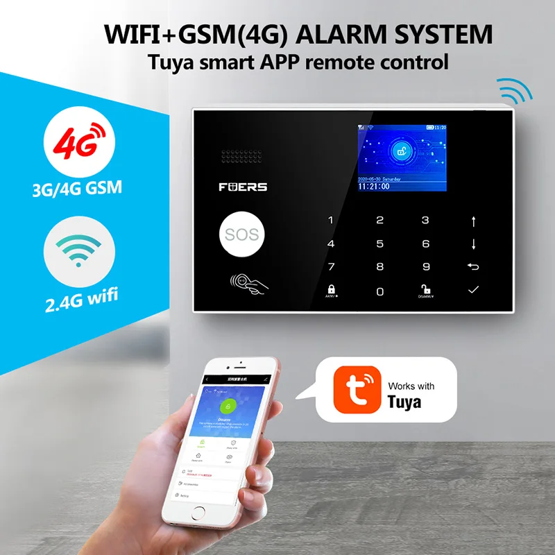 FUERS WIFI GSM Alarm System Wireless Home Burglar Security Alarm System Tuya APP Control Siren Motion Detector PIR Smoke Sensor 3 FUERS WIFI GSM Alarm System Wireless Home Burglar Security Alarm System Tuya APP Control Siren Motion Detector PIR Smoke Sensor 3