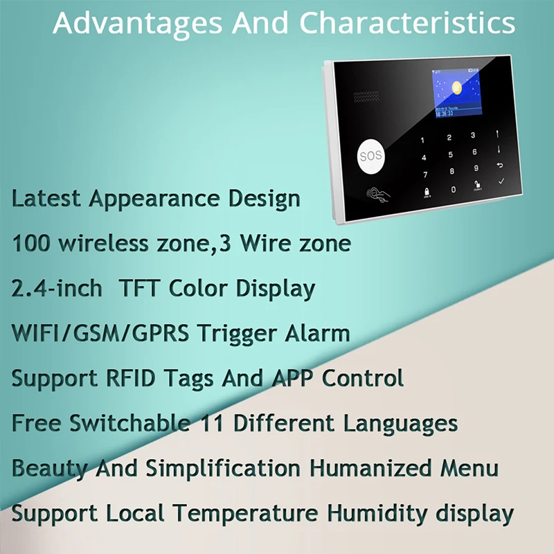 Wifi GSM Smart Home Alarm System Kits Tuya 433MHz Wireless Security Home Alarm Smart Life App Control PIR Motion Sensor 4