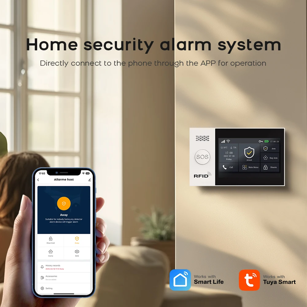 Tuya Smart Life APP Compatible Wireless GSM Alarm System WiFi Burglar Detection Real-Time Alerts for Home Garage Office Shop 2 Tuya Smart Life APP Compatible Wireless GSM Alarm System WiFi Burglar Detection Real-Time Alerts for Home Garage Office Shop 2
