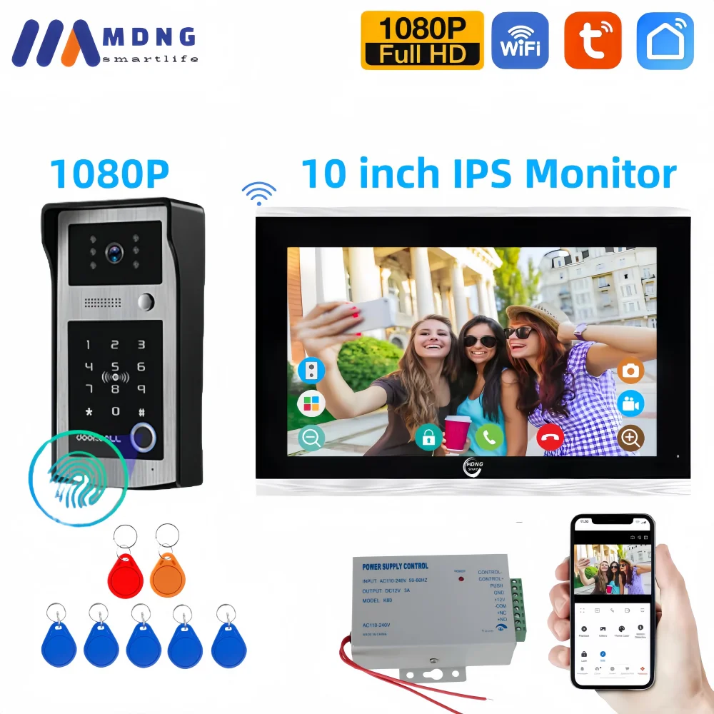 10 Inch Tuya Smart Wifi Video APartment Intercom System 1080P Wireless Doorbell Camera Rfid Unlock Door Entry Intercom Doorman 10 Inch Tuya Smart Wifi Video APartment Intercom System 1080P Wireless Doorbell Camera Rfid Unlock Door Entry Intercom Doorman