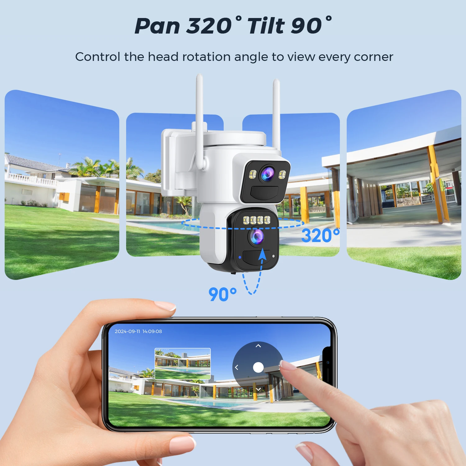 8MP Dual Lens Solar WIFI Security Cameras With Solar Panels Color Night Vision PIR Motion Detection Ourdoor IP Camera O-KAM App 3