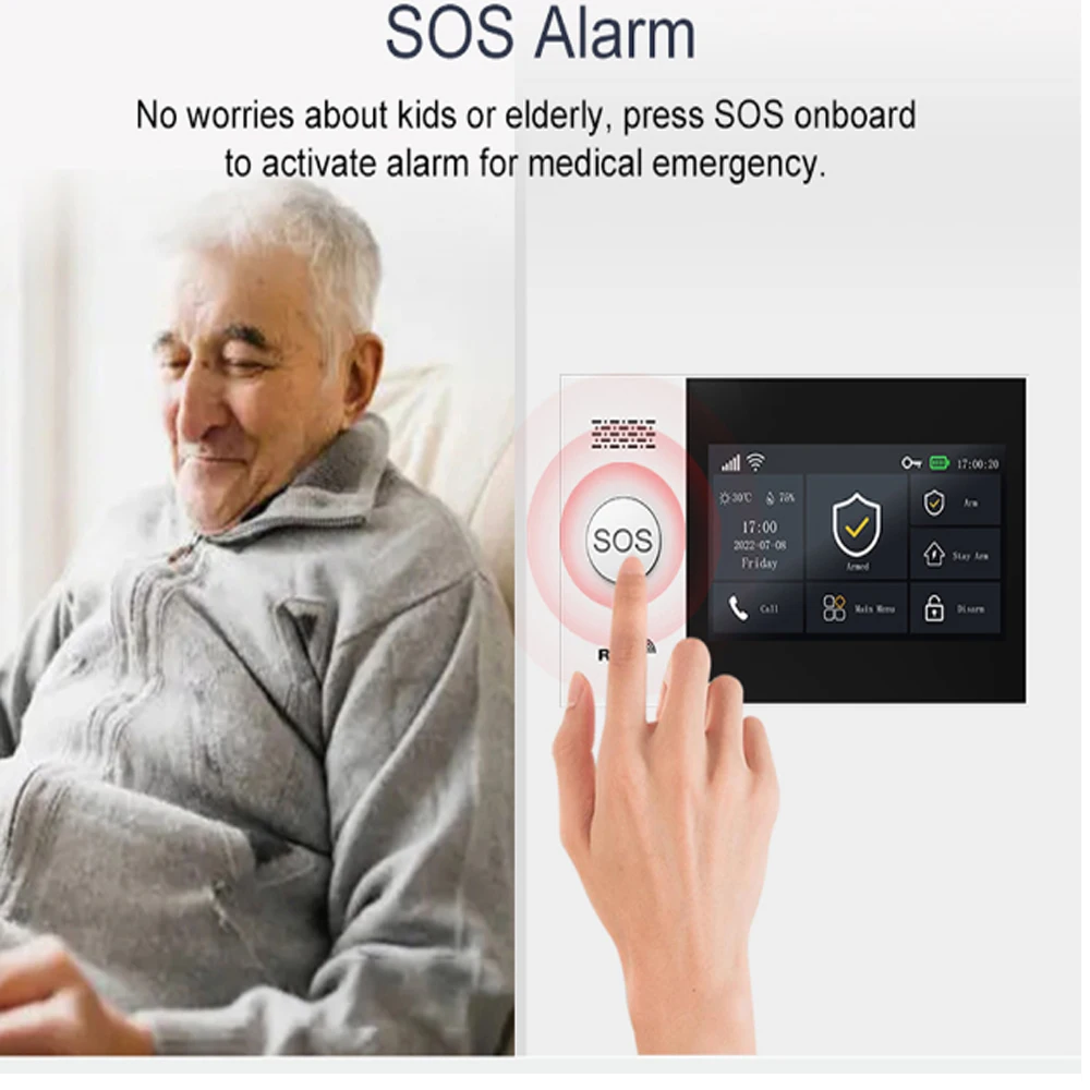 PGST new PG107 intelligent home 4G alarm system, 4.3-inch high-definition touch screen, Tuya, WIFI, GSM GPRS multiple communicat 5 PGST new PG107 intelligent home 4G alarm system, 4.3-inch high-definition touch screen, Tuya, WIFI, GSM GPRS multiple communicat 5