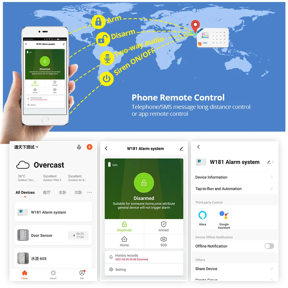 KERUI W181 Alarm System Secutrity Home WIFI GSM Alarm Tuya Smart Motion Detector Door Sensor Burglar IP Camera Work Alexa Google 6 KERUI W181 Alarm System Secutrity Home WIFI GSM Alarm Tuya Smart Motion Detector Door Sensor Burglar IP Camera Work Alexa Google 6