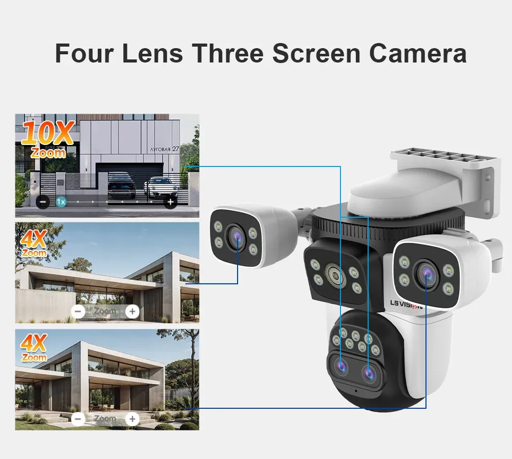 LS VISION 35MP Three Screens WiFi Security Camera Outdoor PTZ 10X Optical Zoom Cameras Auto Tracking CCTV Camera surveillance 2 LS VISION 35MP Three Screens WiFi Security Camera Outdoor PTZ 10X Optical Zoom Cameras Auto Tracking CCTV Camera surveillance 2