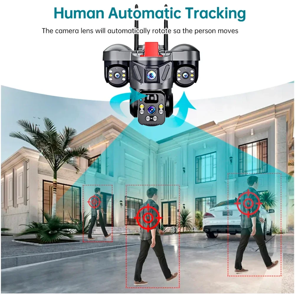 KERUI V380 Pro Outdoor PTZ 6MP WIFI 4G Solar Camera Home Security Triple Lens Camera Solar Panel CCTV Video Surveillance 4 KERUI V380 Pro Outdoor PTZ 6MP WIFI 4G Solar Camera Home Security Triple Lens Camera Solar Panel CCTV Video Surveillance 4