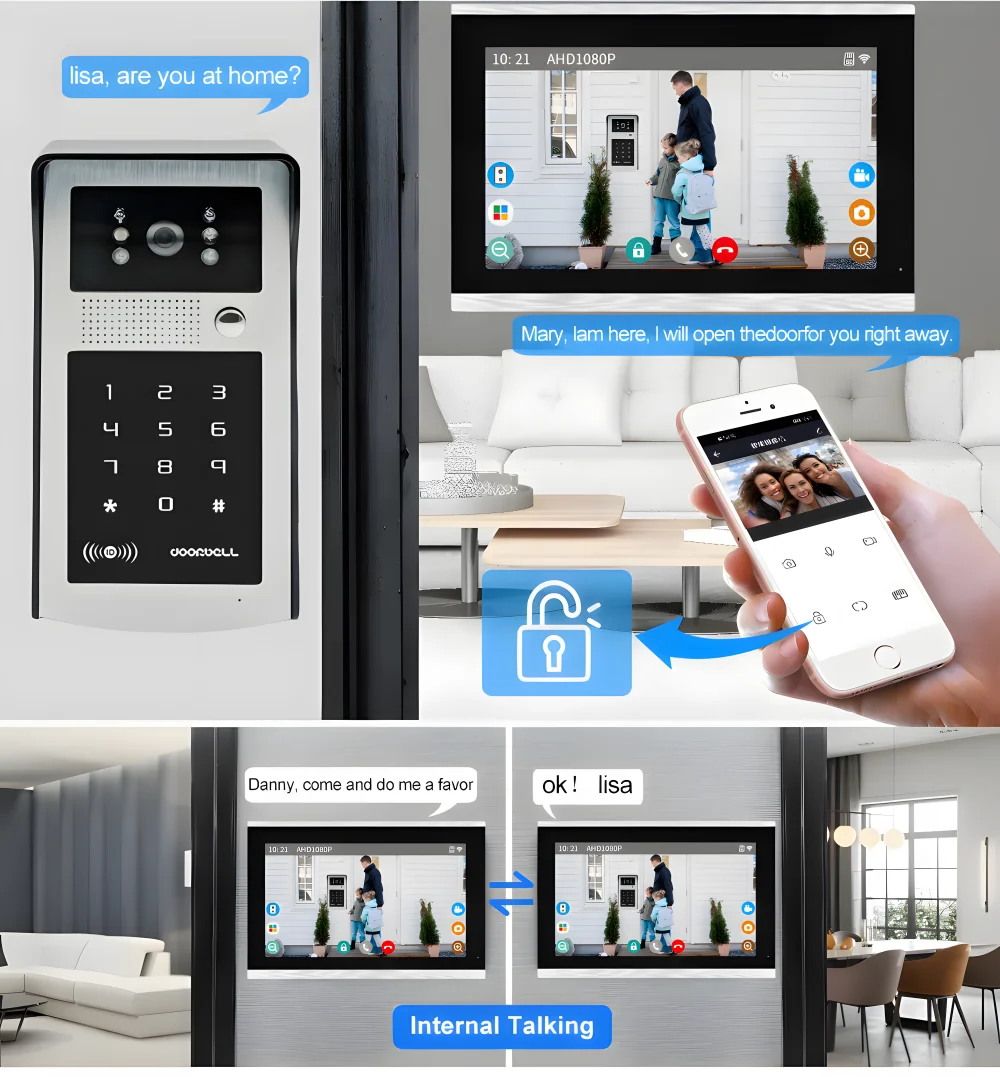 10 Inch Tuya Smart Wifi Video APartment Intercom System 1080P Wireless Doorbell Camera Rfid Unlock Door Entry Intercom Doorman 3 10 Inch Tuya Smart Wifi Video APartment Intercom System 1080P Wireless Doorbell Camera Rfid Unlock Door Entry Intercom Doorman 3