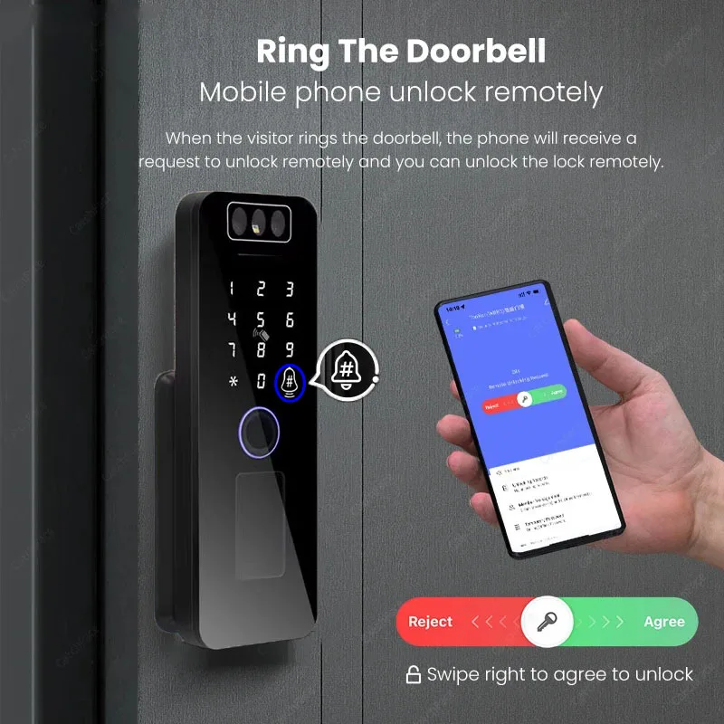 Fingerprint Lock 3D Face Recognition Tuya WiFI App Waterproof Outdoor Gate Passcode Rfid Card Keyless Electronic Smart Door Lock 3 Fingerprint Lock 3D Face Recognition Tuya WiFI App Waterproof Outdoor Gate Passcode Rfid Card Keyless Electronic Smart Door Lock 3