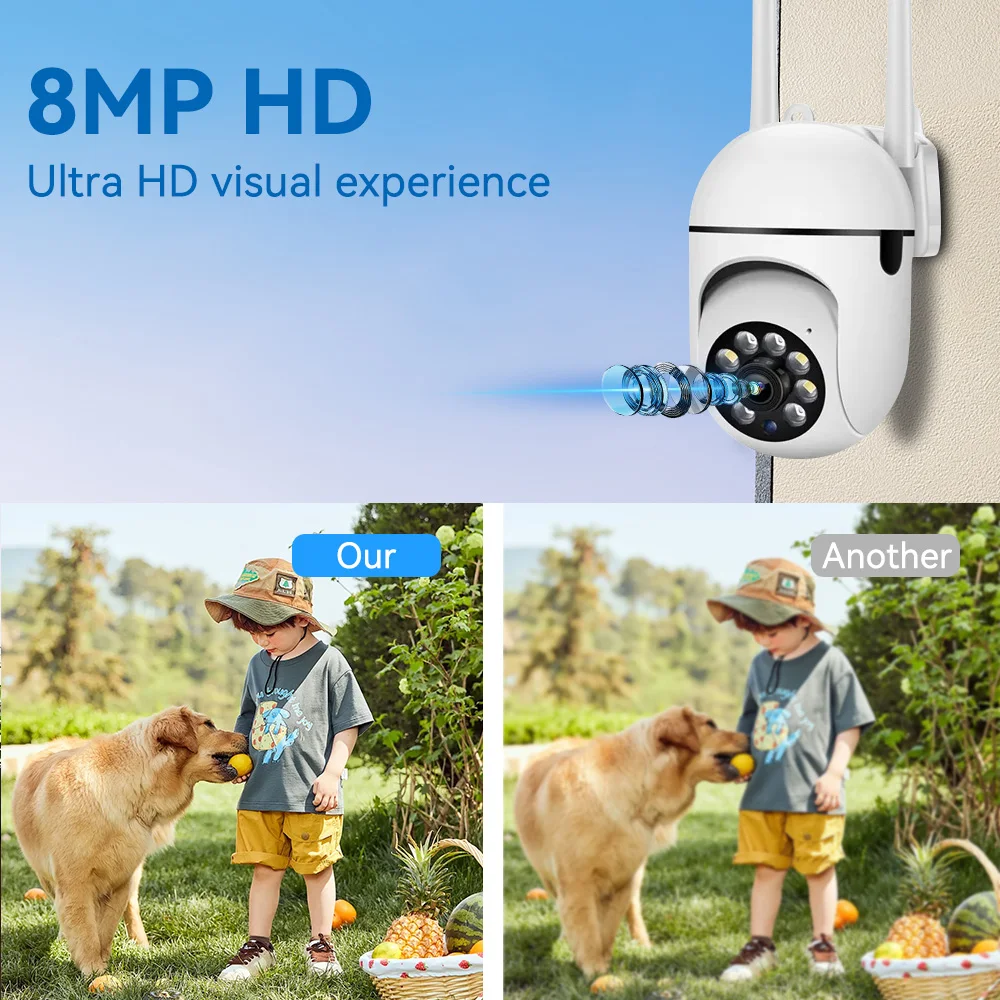 8MP HD Outdoor Security Camera, 2.4G WiFi Wireless, 5X Zoom, Auto Tracking, Waterproof, Color Night Vision for Home Surveillance 3 8MP HD Outdoor Security Camera, 2.4G WiFi Wireless, 5X Zoom, Auto Tracking, Waterproof, Color Night Vision for Home Surveillance 3