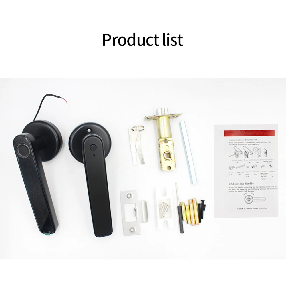 Smart Door Lock Handle With Fingerprint Key card Digital Door Lock Keypad Key Entry electronic lock Mobile APP Control 5