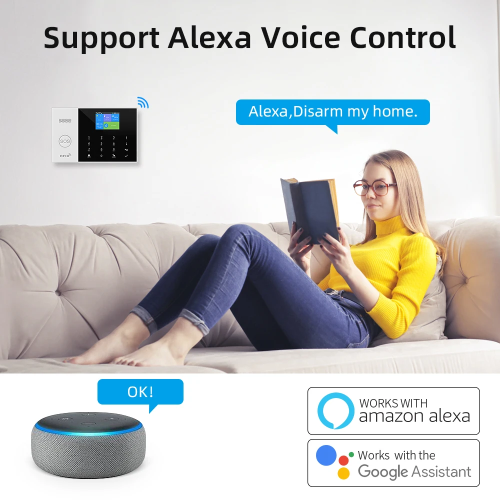YAOSHENG Security-Protection TUYA Smart Home Alarm System 2G 433MHz WiFi GSM Wireless House App Control Sets PG105 4 YAOSHENG Security-Protection TUYA Smart Home Alarm System 2G 433MHz WiFi GSM Wireless House App Control Sets PG105 4