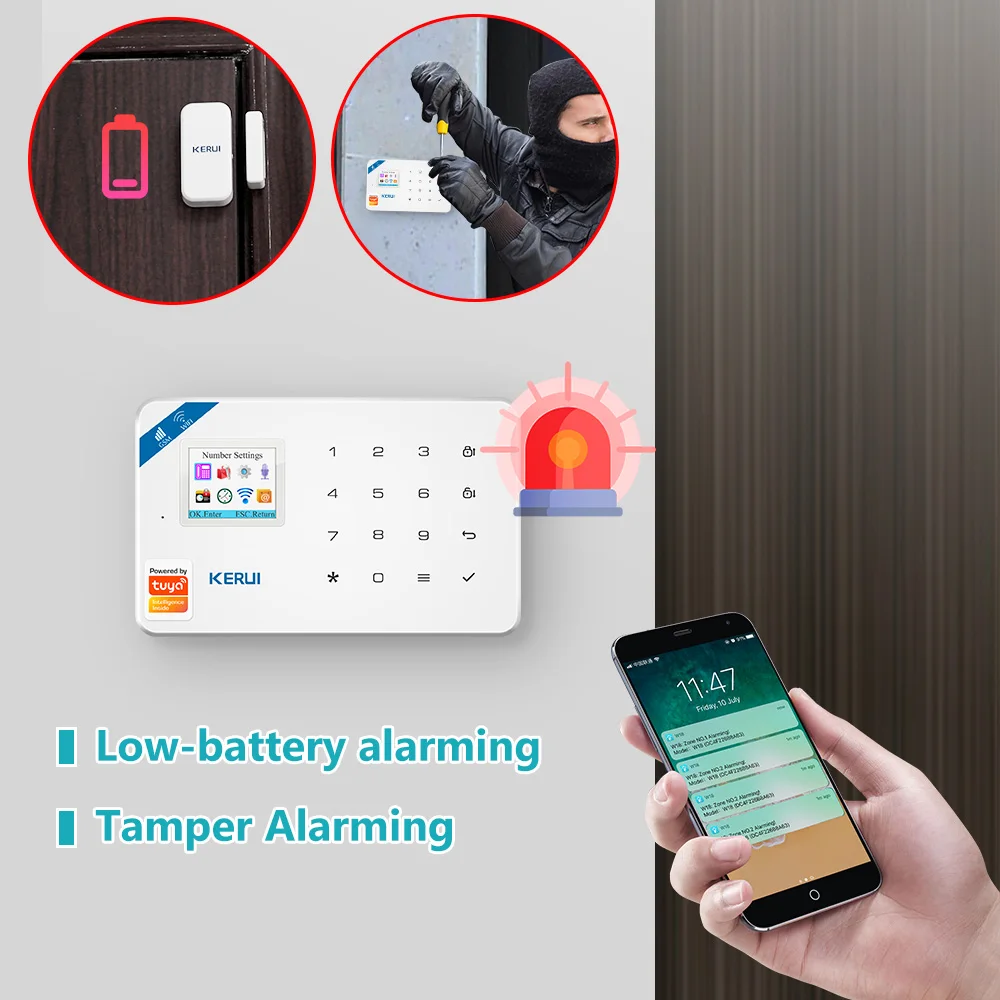KERUI W181 Alarm System Secutrity Home WIFI GSM Alarm Tuya Smart Motion Detector Door Sensor Burglar IP Camera Work Alexa Google 4 KERUI W181 Alarm System Secutrity Home WIFI GSM Alarm Tuya Smart Motion Detector Door Sensor Burglar IP Camera Work Alexa Google 4
