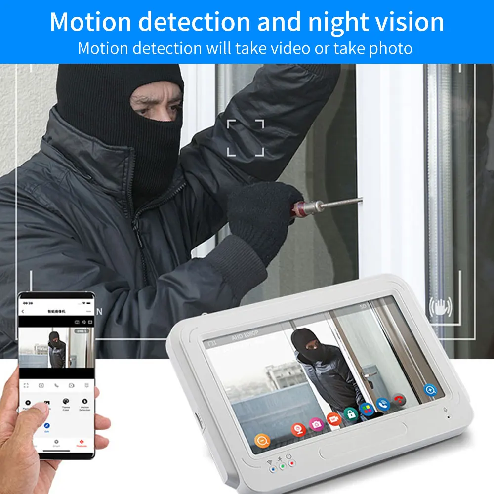 Tuya 7 Inch Video Intercom System Doorphone Touch Screen Monitor with Access Control Video Doorbell 1080P APP IC NFC Card Swipe 3 Tuya 7 Inch Video Intercom System Doorphone Touch Screen Monitor with Access Control Video Doorbell 1080P APP IC NFC Card Swipe 3