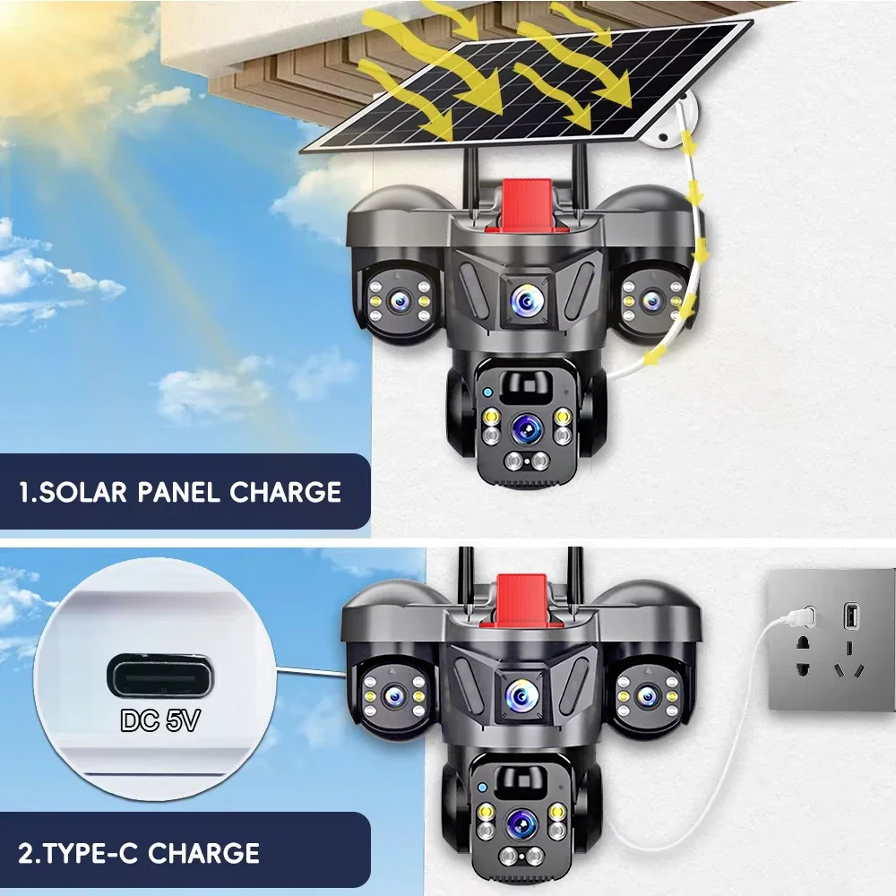 KERUI V380 Pro Outdoor PTZ 6MP WIFI 4G Solar Camera Home Security Triple Lens Camera Solar Panel CCTV Video Surveillance 6 KERUI V380 Pro Outdoor PTZ 6MP WIFI 4G Solar Camera Home Security Triple Lens Camera Solar Panel CCTV Video Surveillance 6