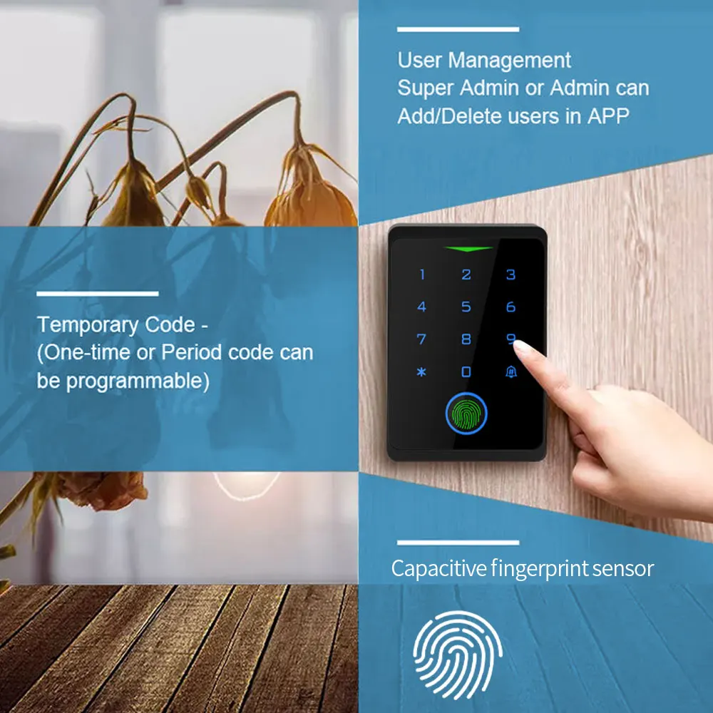 Tuya APP Door Lock IP66 Waterproof Keyless Biometric WIFI Access Control Standalone Keypad Fingerprint EM RFID Card Door Entry 2 Tuya APP Door Lock IP66 Waterproof Keyless Biometric WIFI Access Control Standalone Keypad Fingerprint EM RFID Card Door Entry 2